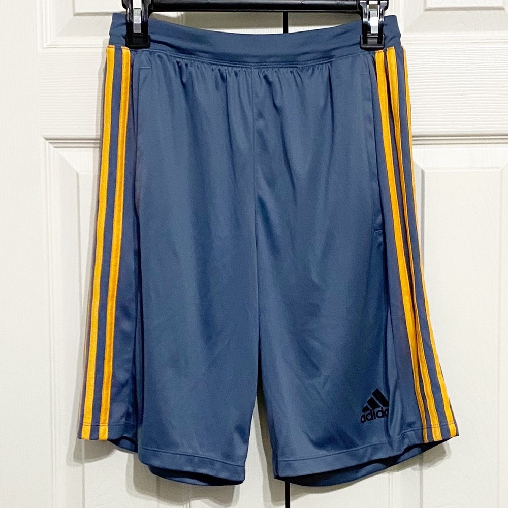 Adidas Mens Gray & Orange Athletic Shorts
